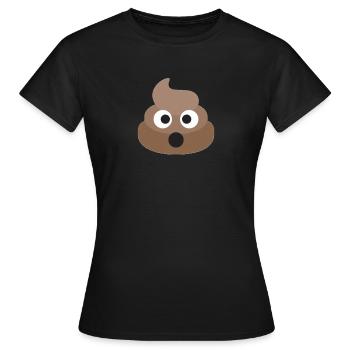 Poo Emoji Face! Retro Design! - Women's T-Shirt - black - Front - AI Model Female 172 dark (172cm)