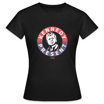 John F Kennedy For President - Women's T-Shirt - black - Front - AI Model Female 172 dark (172cm)
