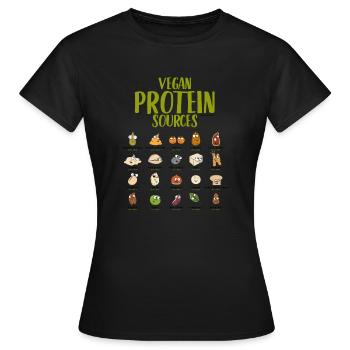 Vegan Protein Sources - Women's T-Shirt - black - Front - AI Model Female 172 dark (172cm)