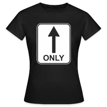 Verkehrsschild nur Front weiß - Frauen T-Shirt - Schwarz - Vorne - AI Model Female 172 dark (172cm)