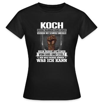 KOCH - Ehre und Stolz - Frauen T-Shirt - Schwarz - Vorne - AI Model Female 172 dark (172cm)
