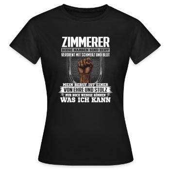 ZIMMERER - Ehre und Stolz - Frauen T-Shirt - Schwarz - Vorne - AI Model Female 172 dark (172cm)