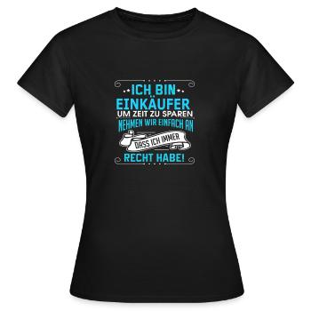 EINKÄUFER - Frauen T-Shirt - Schwarz - Vorne - AI Model Female 172 dark (172cm)