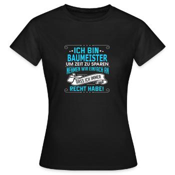 BAUMEISTER - Frauen T-Shirt - Schwarz - Vorne - AI Model Female 172 dark (172cm)