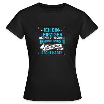 LEIPZIGER - Frauen T-Shirt - Schwarz - Vorne - AI Model Female 172 dark (172cm)