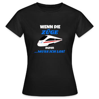 Si les trains appellent je dois aller 2 - T-shirt Femme - noir - Devant - AI Model Female 172 dark (172cm)