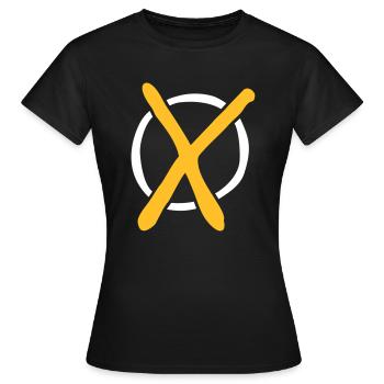 Wahl Kreuz - Frauen T-Shirt - Schwarz - Vorne - AI Model Female 172 dark (172cm)