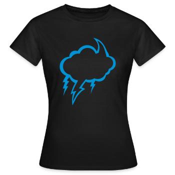 bulle nuage eclair sombre nuageux foudre 2210 - T-shirt Femme - noir - Devant - AI Model Female 172 dark (172cm)