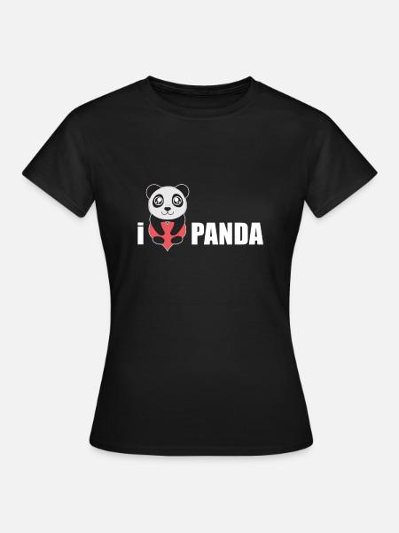 I love the panda bear gift valentines day - Women's T-Shirt - black