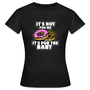 manger enceinte ventre beignets délicieux mère faim - T-shirt Femme - noir - Devant - AI Model Female 172 dark (172cm)
