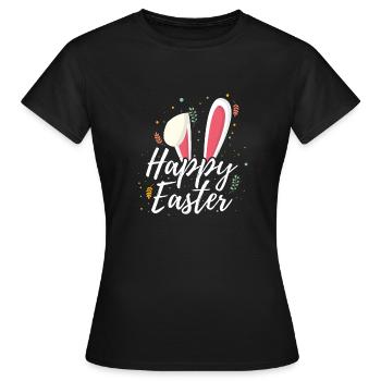 Frohe Ostern Hasen Schlappohren Geschenk Tier Spaß - Frauen T-Shirt - Schwarz - Vorne - AI Model Female 172 dark (172cm)