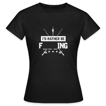 drôle de pêche disant canne à pêche pêcheur océan mer - T-shirt Femme - noir - Devant - AI Model Female 172 dark (172cm)