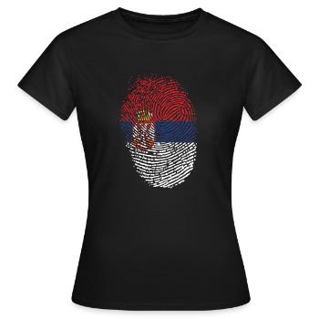 Serbien - Frauen T-Shirt - Schwarz - Vorne - AI Model Female 172 dark (172cm)
