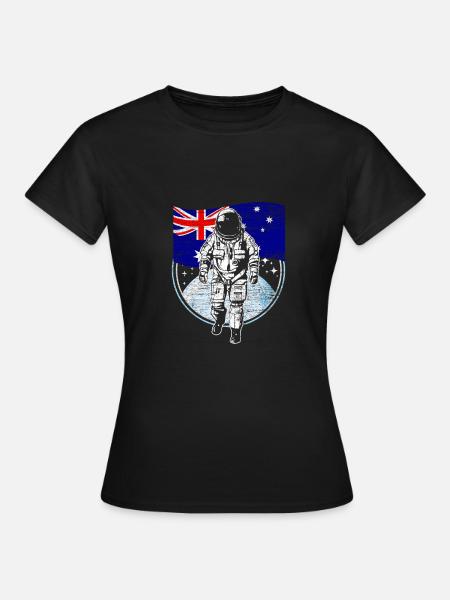 Australien Flagge im Weltraum Astronaut Geschenk - Frauen T-Shirt - Schwarz