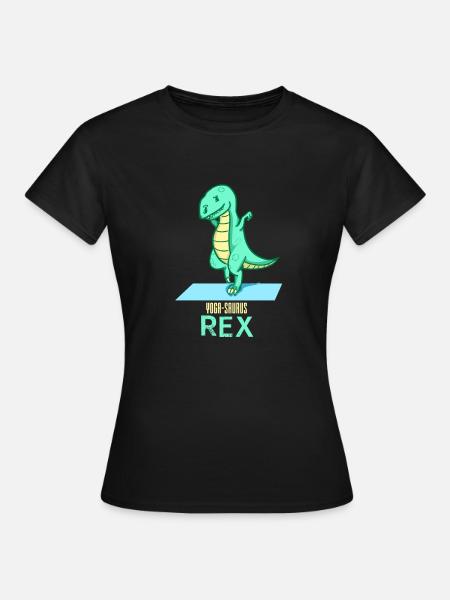 Yoga Saurus Rex - Dino - Sport - Vrouwen T-shirt - zwart