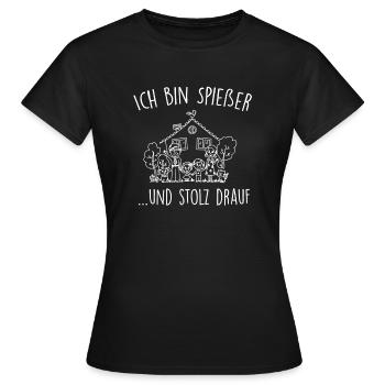 Spießer Familie Hausbau Hochzeit - Frauen T-Shirt - Schwarz - Vorne - AI Model Female 172 dark (172cm)