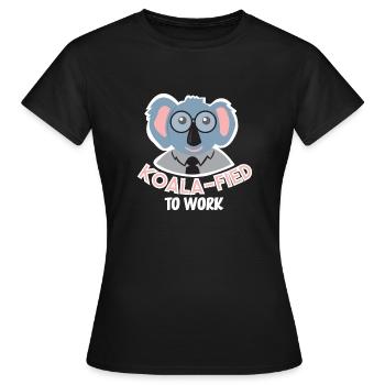 Koalafied to work Australien Koalas Beuteltier Fun - Frauen T-Shirt - Schwarz - Vorne - AI Model Female 172 dark (172cm)