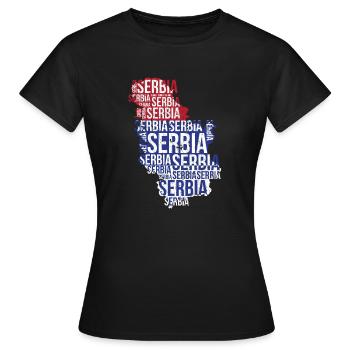 Serbie Serbie Serbie  - T-shirt Femme - noir - Devant - AI Model Female 172 dark (172cm)