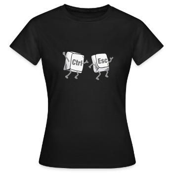 Strg Esc Tastatur - Frauen T-Shirt - Schwarz - Vorne - AI Model Female 172 dark (172cm)