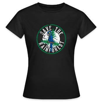 Rettet den Regenwald -Rettet die Tiere-Urwald-Baum - Frauen T-Shirt - Schwarz - Vorne - AI Model Female 172 dark (172cm)