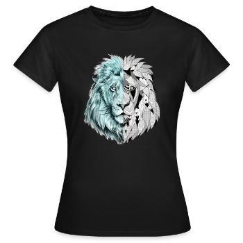 Un beau lion avec un motif intéressant - T-shirt Femme - noir - Devant - AI Model Female 172 dark (172cm)