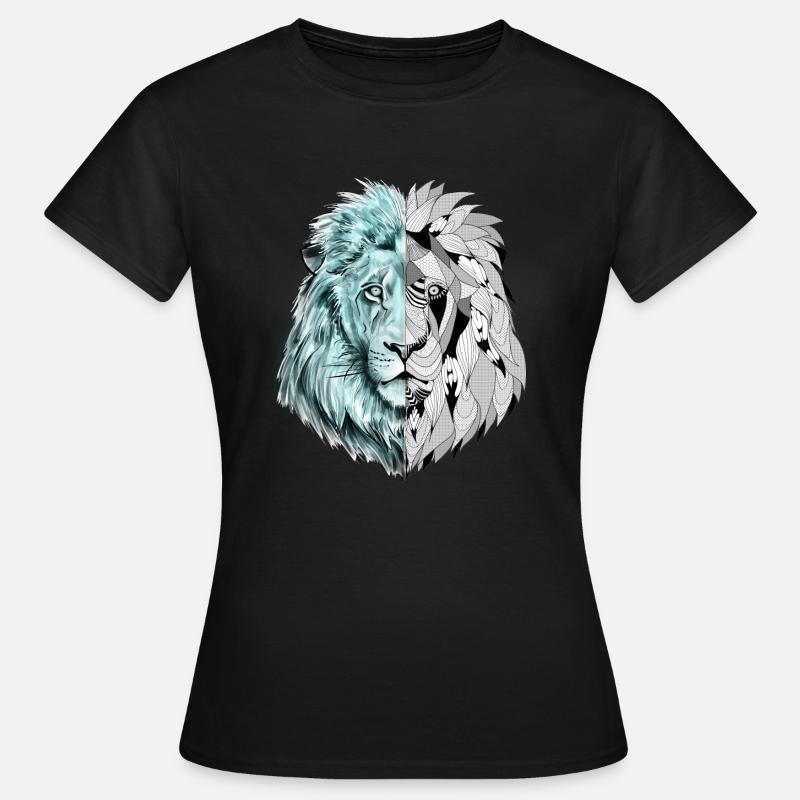 Ein schöner Löwe mit interessantem Muster - Frauen T-Shirt - Schwarz