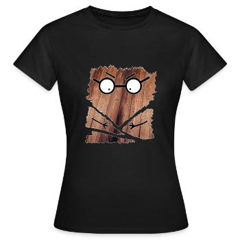 3D Face Torn Smylie 3D 3D Wood 3D 3D 3D 3D - Women's T-Shirt - black - Front - AI Model Female 172 dark (172cm)
