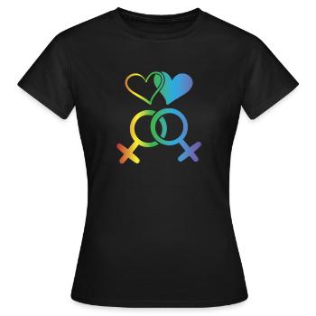LGBT T-Shirt - Homosexuell - Gay - Lesbisch - CSD - T-shirt Femme - noir - Devant - AI Model Female 172 dark (172cm)