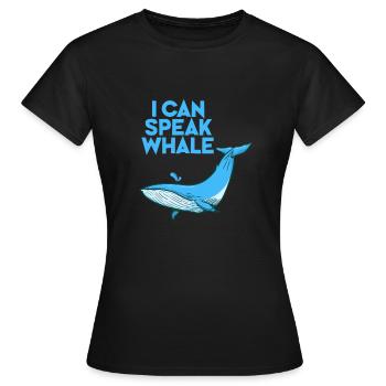 Baleine - parler - animal - créatures de la mer - cadeau - T-shirt Femme - noir - Devant - AI Model Female 172 dark (172cm)
