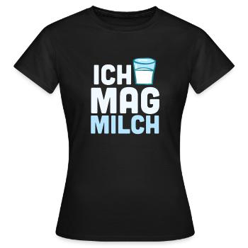 J'aime le lait - le verre de lait - T-shirt Femme - noir - Devant - AI Model Female 172 dark (172cm)