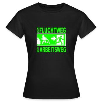 Flucht Feuerwehr Brand Notausgang Feuer Geschenk - Frauen T-Shirt - Schwarz - Vorne - AI Model Female 172 dark (172cm)
