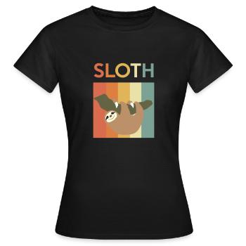 Paresseux - coloré - relax - chill - cadeau - T-shirt Femme - noir - Devant - AI Model Female 172 dark (172cm)