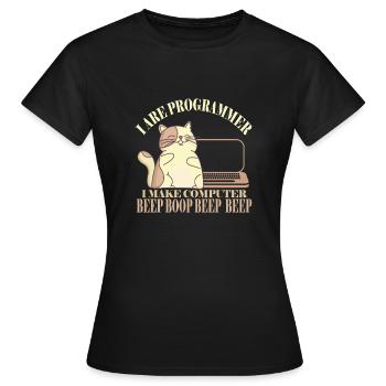 Je suis programmeur Shirt Shirt drôle d'ordinateur - T-shirt Femme - noir - Devant - AI Model Female 172 dark (172cm)