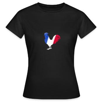 Frankreich Flagge Hahn Fußball Shirt - Frauen T-Shirt - Schwarz - Vorne - AI Model Female 172 dark (172cm)