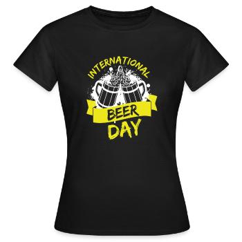 Journée internationale de la bière - T-shirt Femme - noir - Devant - AI Model Female 172 dark (172cm)