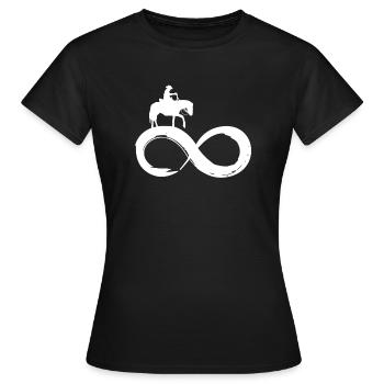 Infinity Westernreiten Westernpferd Trail Quarter - Frauen T-Shirt - Schwarz - Vorne - AI Model Female 172 dark (172cm)