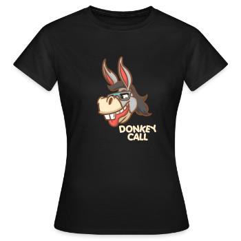 Donkey Call - Lunettes de soleil - Techno Donkey - T-shirt Femme - noir - Devant - AI Model Female 172 dark (172cm)