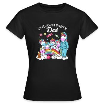 Cadeau d'anniversaire Licorne fête Père papa papa - T-shirt Femme - noir - Devant - AI Model Female 172 dark (172cm)
