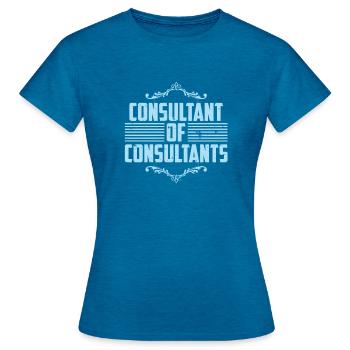 Berater von Consultants - Frauen T-Shirt - Antikblaues Saphir meliert - Vorne - AI Model Female 172 dark (172cm)