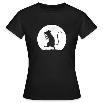 The Rat And The Full Moon - Frauen T-Shirt - Schwarz - Vorne - AI Model Female 172 dark (172cm)