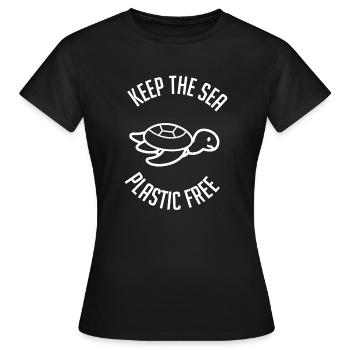 Tortue - Amoureux de tortue - Protection de la nature - T-shirt Femme - noir - Devant - AI Model Female 172 dark (172cm)
