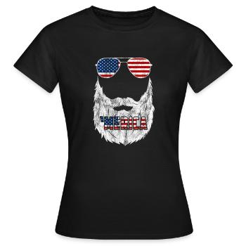 Independence Day 4th July shirt Geschenk Amerika - Frauen T-Shirt - Schwarz - Vorne - AI Model Female 172 dark (172cm)