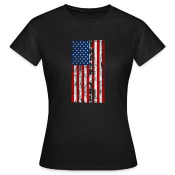 Merci Amérique cadeau drapeau américain - T-shirt Femme - noir - Devant - AI Model Female 172 dark (172cm)