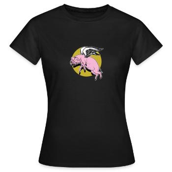 Porc volant - T-shirt Femme - noir - Devant - AI Model Female 172 dark (172cm)