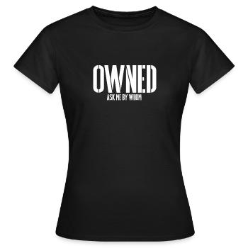OWNED BDSM SLAVE Sub Devotion Bondage - Women's T-Shirt - black - Front - AI Model Female 172 dark (172cm)