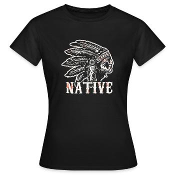 Native American Native History États-Unis - T-shirt Femme - noir - Devant - AI Model Female 172 dark (172cm)