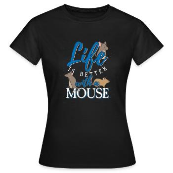 Souris animal de compagnie rat animal nature cadeau rongeur - T-shirt Femme - noir - Devant - AI Model Female 172 dark (172cm)