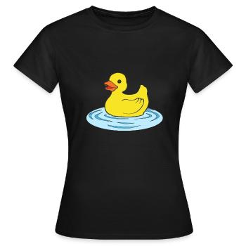 Bain de canard canard grattoir Bain - T-shirt Femme - noir - Devant - AI Model Female 172 dark (172cm)