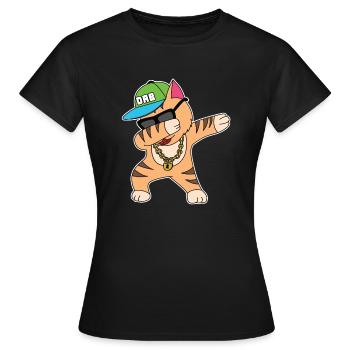 Cat banana kitten meow kitty cat cat lady - Women's T-Shirt - black - Front - AI Model Female 172 dark (172cm)