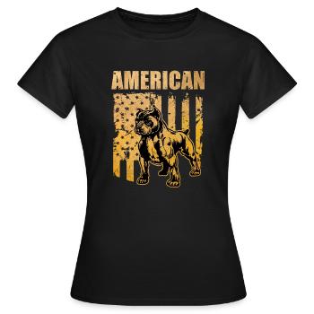 Pitbull amant chien de combat amour Amérique USA - T-shirt Femme - noir - Devant - AI Model Female 172 dark (172cm)